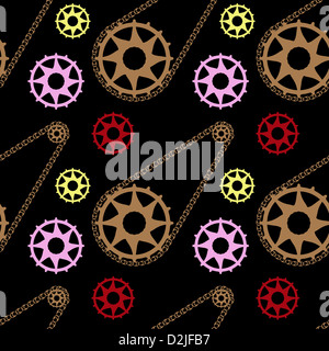 bike mechanic pattern, abstract seamless texture; vector art illustration Stock Photo