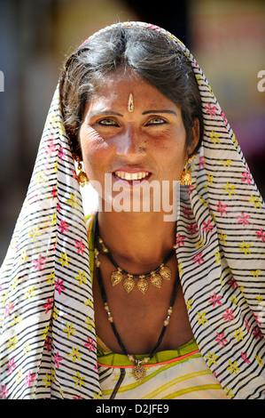 Portrait of traditionally dressed indian woman Stock Photo