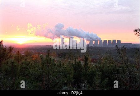 Sprey, Germany, Boxberg power plant at dusk Stock Photo