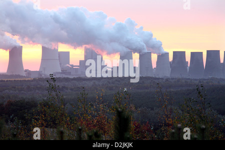 Sprey, Germany, Boxberg power plant at dusk Stock Photo