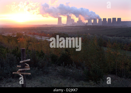 Sprey, Germany, Boxberg power plant at dusk Stock Photo