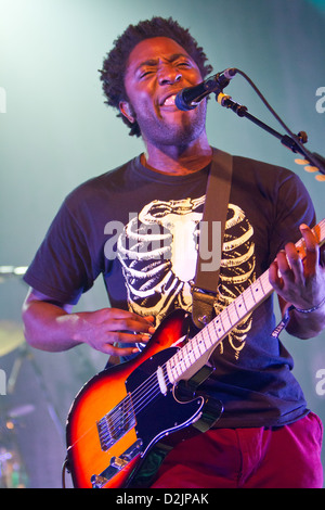 November 08, 2012 - The English indie-rock band Bloc Party performs at the music club Alcatraz, Milan,  italy Stock Photo
