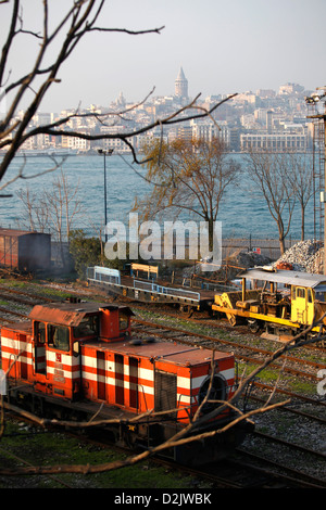 Istanbul Turkey TCDD Turkish State Railways train locomotive at the ...