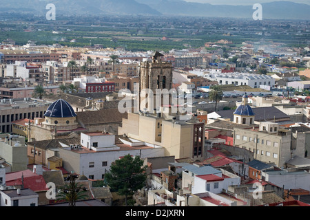 View over the city of Orihuela, Province of Alicante, Spain, Europe Stock Photo