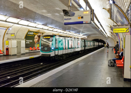 Victor Hugo Metro Platform, Paris, France. Stock Photo