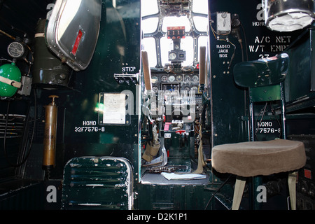 cockpit of a Consolidated B-24 Liberator an American heavy WWII bomber aircraft Stock Photo
