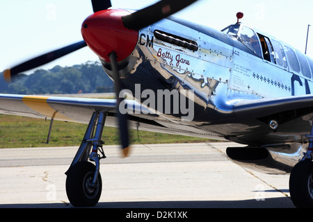 P-51 Mustang WW II fighter aircraft Betty Jane owned by the Collings Foundation in the USA Stock Photo