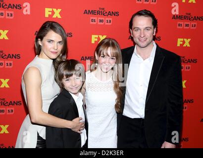 Keri Russel, Keidrich Sellati, Holly Talor,  Matthew Rhys at arrivals for THE AMERICANS Series Premiere on FX, Directors Guild of America (DGA) Theater, New York, NY January 26, 2013. Photo By: Andres Otero/Everett Collection/Alamy Live News Stock Photo