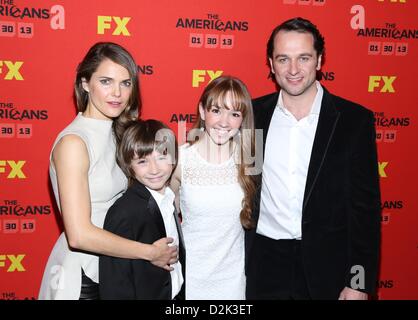 Keri Russel, Keidrich Sellati, Holly Talor,  Matthew Rhys at arrivals for THE AMERICANS Series Premiere on FX, Directors Guild of America (DGA) Theater, New York, NY January 26, 2013. Photo By: Andres Otero/Everett Collection/Alamy Live News Stock Photo