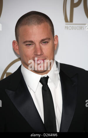 US actor Channing Tatum arrives at the 24th annual Producers Guild Awards at Hotel Beverly Hills in Beverly Hills, USA, 26 January 2013. Photo: Hubert Boesl/dpa/Alamy Live News Stock Photo