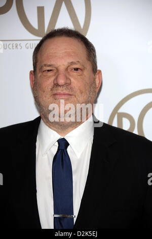 US producer Harvey Weinstein arrives at the 24th annual Producers Guild Awards at Hotel Beverly Hills in Beverly Hills, USA, 26 January 2013. Photo: Hubert Boesl/dpa/Alamy Live News Stock Photo