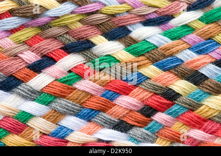 multicolored wool's cord plaited Stock Photo