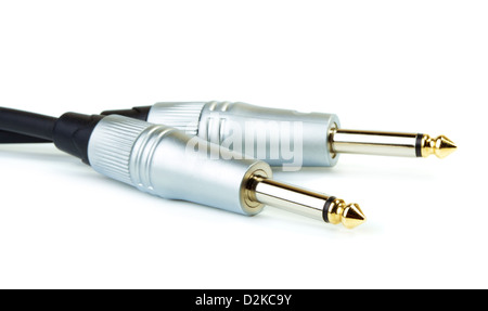 guitar audio jack, isolated on white background Stock Photo