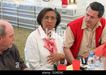 Carrefour, Haiti, talk with Mrs. Michaele Gideon s president of the Haitian Red Cross Stock Photo