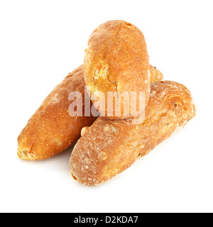 some ciabatta (italian bread), isolated on white background Stock Photo