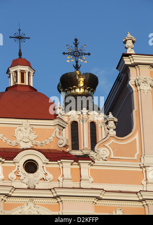 Roof of the Church of Saint Casimir in Vilnius with its symbolic Crown Stock Photo