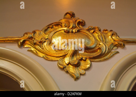 Hamburg, Germany, gilded stucco in the Grand Hall of the Laeiszhalle Stock Photo