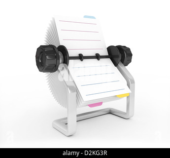 3D Rolodex on a white background isolated Stock Photo - Alamy