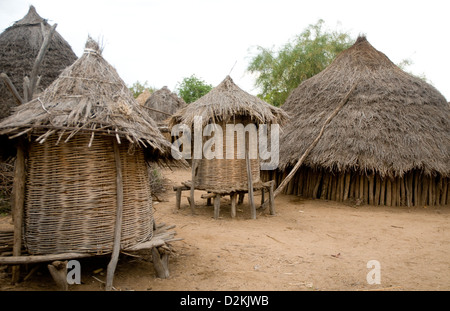 Thatched roof huts in a village in Timor Leste (East Timor Stock Photo ...