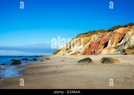 Moshup beach and clay cliffs, Aquinnah, Martha's Vineyard, Massachusetts,, USA Stock Photo