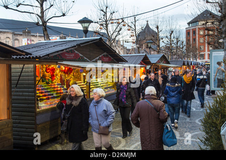 Christmas market, old town, Liege, Belgium. Stock Photo