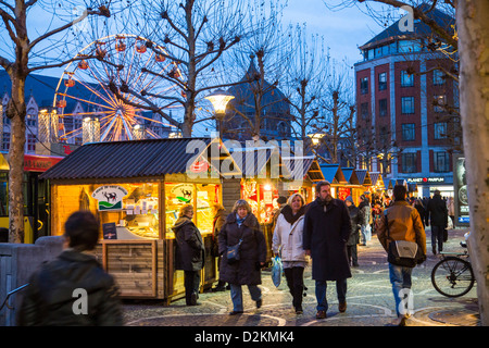 Christmas market, old town, Liege, Belgium. Stock Photo