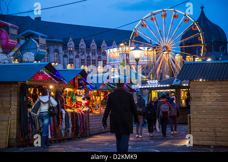 Christmas market, old town, Liege, Belgium. Stock Photo