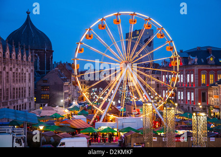 Christmas market, old town, Liege, Belgium. Stock Photo