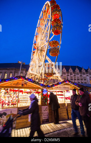 Christmas market, old town, Liege, Belgium. Stock Photo