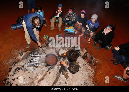 Camp cooking in the Australian Outback.Central Australia. Stock Photo