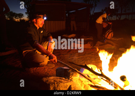 Camp cooking in the Australian Outback.Central Australia. Stock Photo