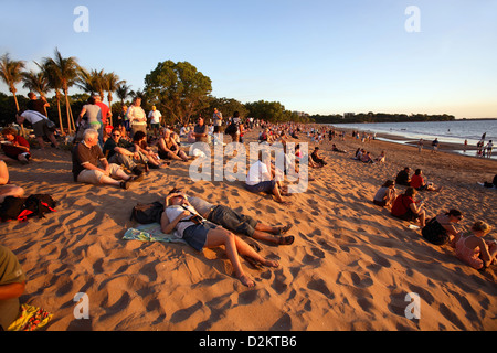 Sunset at Mindil Beach. Darwin, Australia. Stock Photo