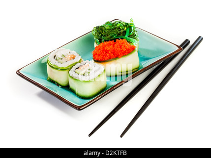 Sushi Roll on a white background Stock Photo