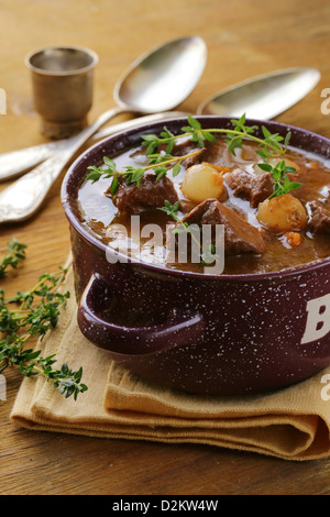 Traditional french beef goulash - Boeuf bourguignon Stock Photo