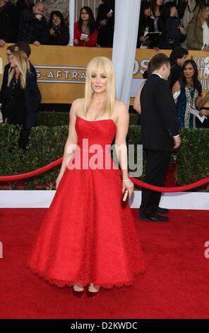 Los Angeles, USA. 27th January 2013. US actress Kaley Cuoco arrives at the 19th Annual Screen Actors Guild Awards at Shrine Auditorium in Los Angeles, USA, on 27 January 2013. Photo: Hubert Boesl/ Alamy Live News Stock Photo