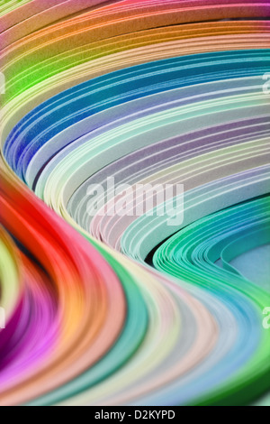 Abstract design of paper filigree strips folded in waves Stock Photo