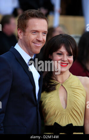 DAMIAN LEWIS & HELEN MCCRORY 19TH ANNUAL SCREEN ACTORS GUILD AWARDS. RED CARPET LOS ANGELES CALIFORNIA USA 27 January 2013 Stock Photo