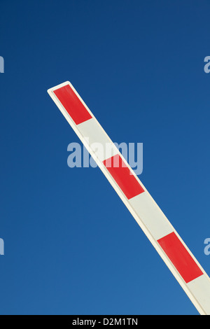 Level crossing barrier in Veauche in Rhone-Alpes region of France Stock Photo