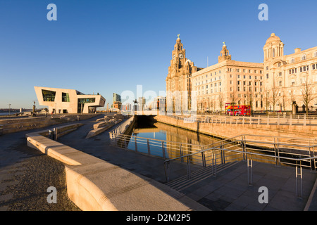 Pier head ferry terminal with Liver Building, Liverpool, England Stock Photo