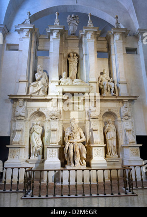 Rome. Italy. Unfinished monumental tomb for Pope Julius II (1505-1545). San Pietro in Vincoli (Saint Peter in Chains) basilica. Stock Photo