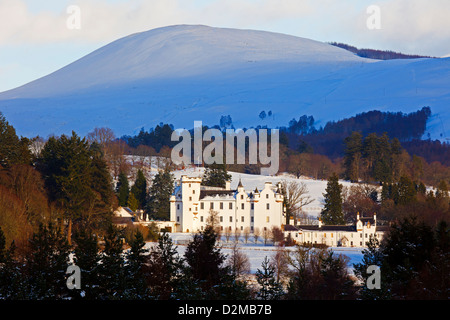 Snow covered Blair Castle, Blair Atholl, Perthshire, Scotland, UK Stock Photo