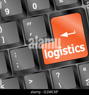 logistics words on laptop keyboard Stock Photo