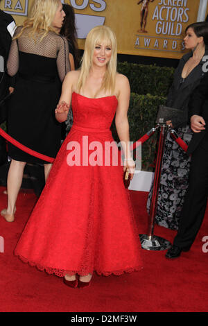 Hollywood, California, U.S. 27th Jan, 2013. 19th Annual Screen Actors Guild Awards .The Shrine Auditorium, Los Angeles.KALEY CUOCO . 2013 (Credit Image: Credit:  Clinton Wallace/Globe Photos/ZUMAPRESS.com/Alamy Live News/Alamy Live News) Stock Photo