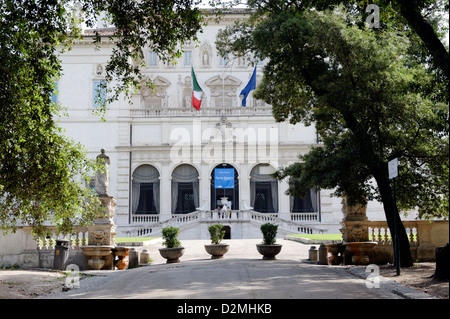 Rome. Italy. View of the front façade (south) of the 17th century Casino Nobile which houses the Museo or Galleria Borghese Stock Photo