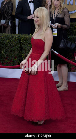 Los Angeles, California, USA. 27th January 2013.  Kaley Cuoco at the 19th Annual Screen Actors Guild Awards held at the  Shrine Auditorium in Los Angeles, California, Sunday,  January 27, 2013. (Credit Image: Credit:  Javier Rojas/Prensa Internacional/ZUMAPRESS.com/Alamy Live News) Stock Photo