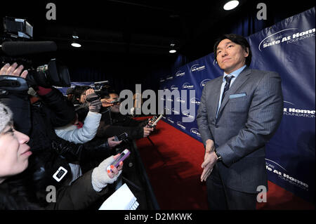 Hideki Matsui, JANUARY 24, 2013 - Baseball : Hideki Matsui of Japan attends the 10th Anniversary Joe Torre Safe At Home Foundation Gala at Pier Sixty, Chelsea Piers in New York City, New York, United States. (Photo by AFLO) Stock Photo