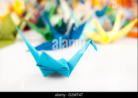 colorful origami birds Stock Photo