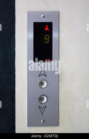 Close-up of the control panel of an elevator Stock Photo