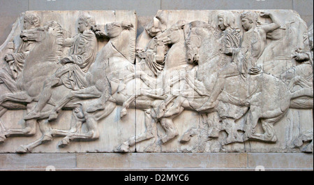 Horsemen galloping, North Frieze, Parthenon, British Museum, London, England, UK, GB, British Isles Stock Photo