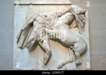 Centaur and Lapith fighting, South Metope, Parthenon British Museum, London, England, UK, GB, British Isles Stock Photo